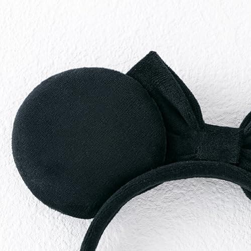 PAITTY Pearl Mouse Ears Bow Headbands for Girls Kids Sparkle Hair Band Ear Headband Party Princess Trip Cosplay Costume Decor (Black Pearl) thumbnail 5