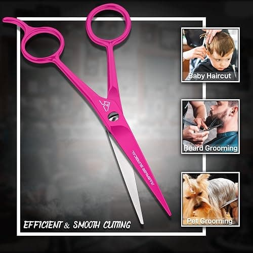 Professional Hairdresser Scissors 6.5" Inch Pink Hair Cutting Shears Japanese Stainless Steel Salon Barber Scissor (Barber Scissors, Japanese, B-4) thumbnail 4