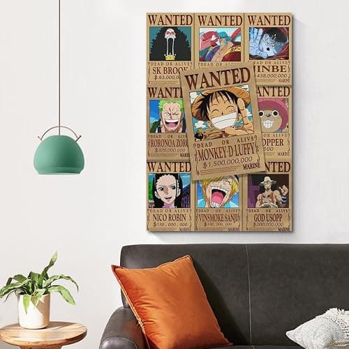 NRCKMIHRAE One Piece Wanted Poster Poster Decorative Painting Canvas Wall Posters And Art Picture Print Modern Family Bedroom Decor Posters 08x12inch(20x30cm) thumbnail 4