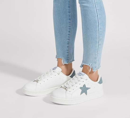 LUCKY STEP Women's Fashion Star Sneaker Lace Up Low Top Comfortable Cushioned Walking Shoes thumbnail 9