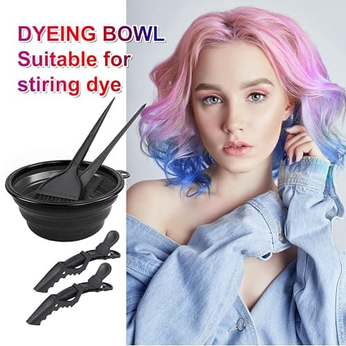 Yexixsr 5Pcs Hair Bleach Kit, Hair Dye Brush, Hair Color Bowl, Clip | Professional Salon Hair Coloring Products for Hair Highlighting and Hair Bleaching at Home thumbnail 4
