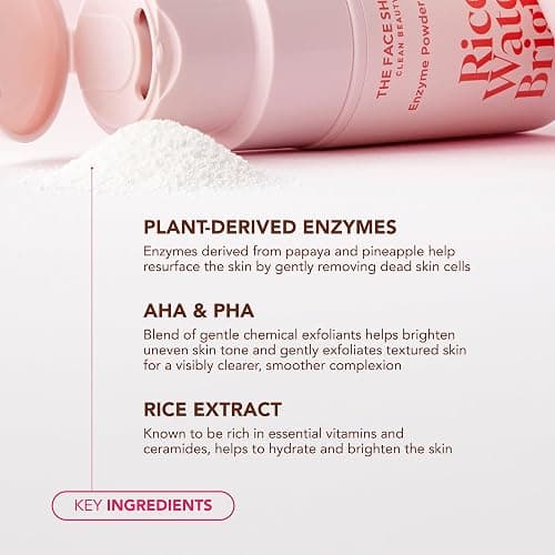 The Face Shop Rice Water Bright Enzyme Powder Wash, Gentle Exfoliating Cleanser with AHAs, Radiant skin, Rice Polish for Face, Korean Skin Care 55g / 1.94 oz thumbnail 7
