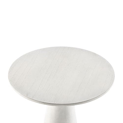COZAYH Farmhouse Pedestal Small End Table Round Martini Table Wood Plant Stand Rustic Drink Table for Small Space Living Room, Bedroom, White thumbnail 8