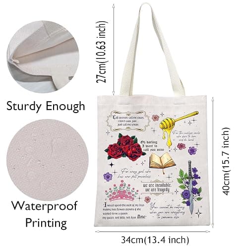 VAMSII Powerless Book Inspired Gifts Romantic Fan Tote Bag Powerless Bookish For Fan Gifts thumbnail 5