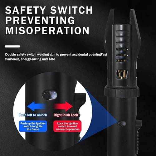 Torch Lighter, Bright Fire Lighter with Safety Lock and Adjustable Red/Blue Flame, Refillable Butane Gas Windproof Jet Flame Cool Lighters, for Candles Campfires BBQ Baking, Camping, Gift thumbnail 4