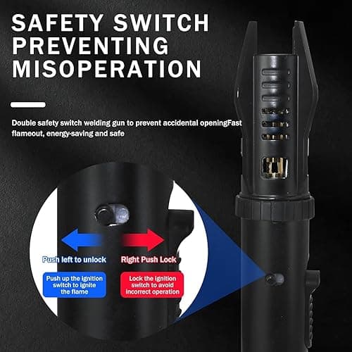 Torch Lighter, Bright Fire Lighter with Safety Lock and Adjustable Red/Blue Flame, Refillable Butane Gas Windproof Jet Flame Cool Lighters, for Candles Campfires BBQ Baking, Camping, Gift thumbnail 5