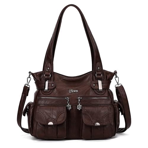Purses and Handbags for Women Large Hobo Shoulder Bags Soft PU Leather Multi-Pocket Tote Bag - Image 1