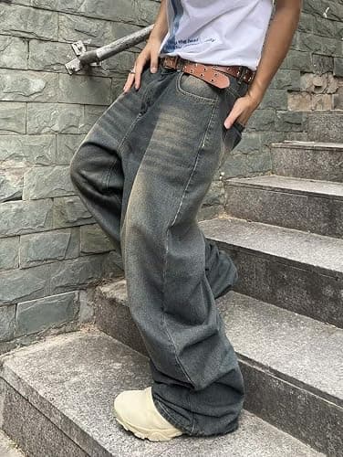 HUNGSON Baggy Jeans Wide Leg Jeans, Loose Fit Denim Jeans thumbnail 4