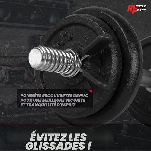 MuscleForge Pinces à Ressort 25/28/30 mm – Lot 2 Colliers haltères, Barres – Stop Disque – Montage Rapide, Changement Charge, Maintien sûr – Prise antidérapante, sécurité séance, Home Gym, Durable thumbnail 3