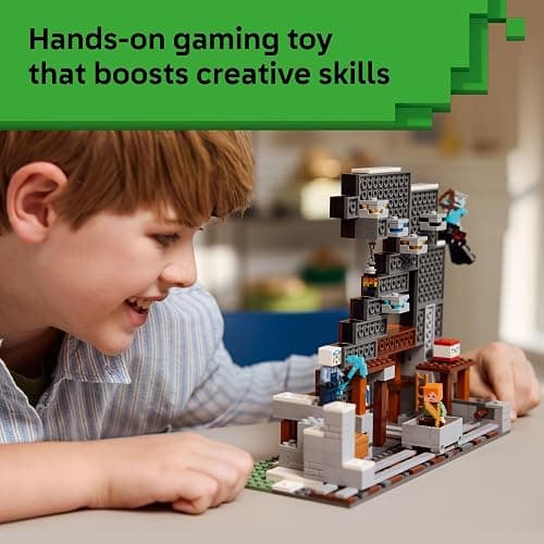 LEGO Minecraft The Pickaxe Mine Kids Toy - Building Set for Boys and Girls - Minecraft Toy for Gaming Fans 8+ - Includes Alex, Miner, and Stray Spider Jockey Minifigure - Birthday Gift Idea - 21277 thumbnail 4