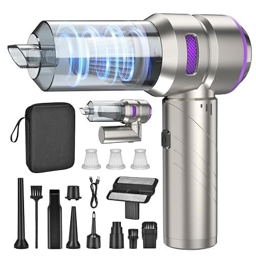 Aspirabriciole Senza Fili,4 in 1 Aspirapolvere Auto Portatile 18000Pa,Mini Aspirapolvere Potente con Motore Brushless,3 Velocità Mini Aspirapolvere Potente per Auto Casa Ufficio Peli di Domestici - Image 1
