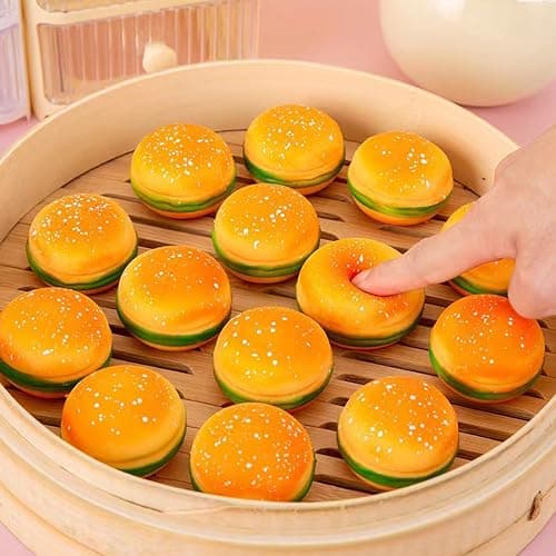 AHYCS Hamburger Stress Toys - Small Hamburger Squeeze Toys, Stress Stretch Hamburger Toys, Stress Relief Funny Novelty Toy, Simulation Hamburger Fidget Toy(3PCS) thumbnail 8