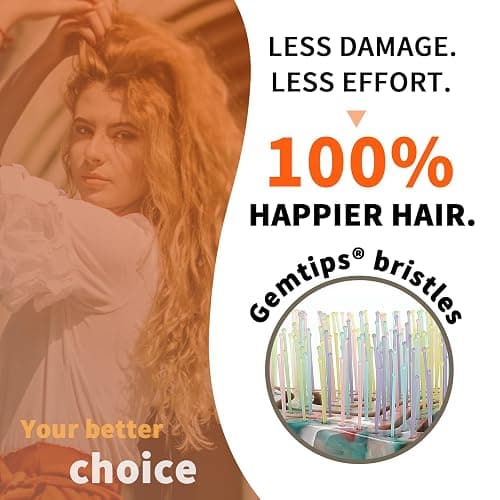 BLUSHMARKS Detangling Wet Hair Brush for Thin or Straight Hair, Vented Detangler Hairbrush with Double-Layered Ultra and Soft-Nylon Bristles for Wet or Dry Hair, Gift for Women Girls Kids thumbnail 4