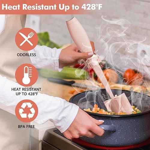 2 Pack Upgrade Meat Chopper, Heat Resistant Meat Masher for Hamburger Meat, Ground Beef Smasher, Nylon Hamburger Chopper Utensil, Ground Non Stick Mix Chopper Mix Potato Masher Tool (Pink) thumbnail 5