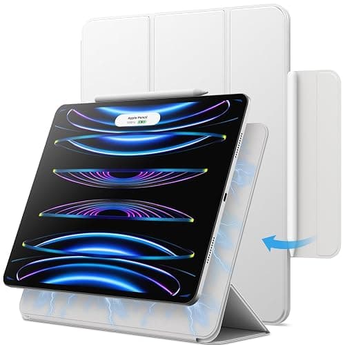 JETech Magnetische Hülle für iPad Pro 12,9 Zoll 2022/2021/2020/2018 (6./5./4./3. Generation), Pencil 2. Generation Aufladung, Schutzhülle Auto Wachen/Schlafen (Silber) - Image 1