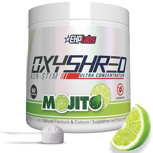 EHP Labs OxyShred Non Stimulant Pre Workout Powder - Stim Free Pre Workout, Caffeine Free Preworkout for Men & Women - Non Stim Preworkout - Sugar Free Energy Powder - Mojito, 60 Servings - Image 1