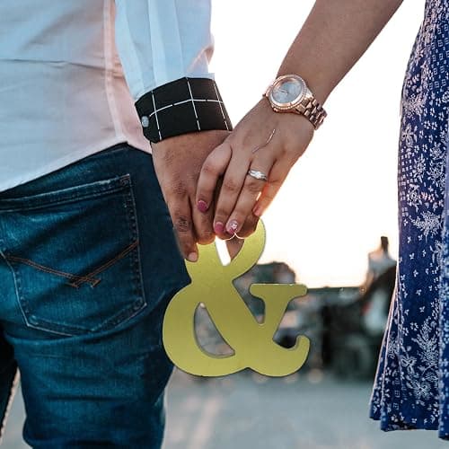AOCEAN 6 Inch Golden Wood Letters Unfinished Wooden Letters for Wall Decor Decorative Standing Letters Slices Sign Board for Crafts Christmas Decoration Home Party Projects (L) thumbnail 5