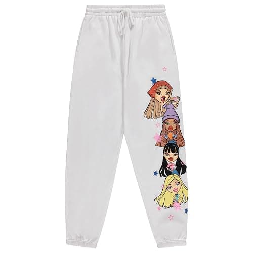 Bratz Ladies Original Dolls Joggers - Yasmin, Cloe, Jade, and Sasha Varsity Athletic Jogger Sweatpants Multi Print Sweatpants - Image 1