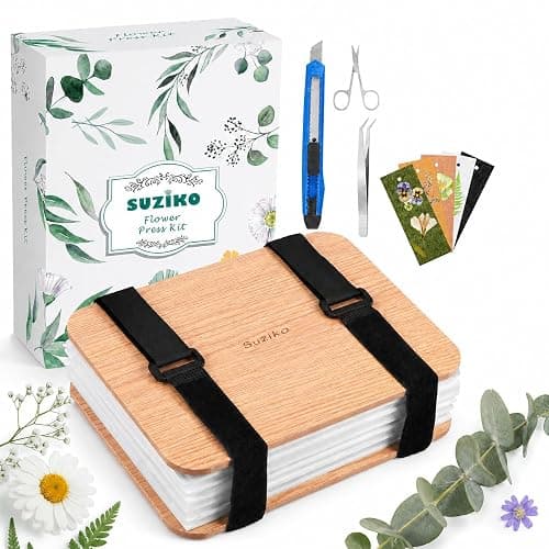 Suziko Professional Flower Press Kit 6 Layers 6.3 x 8.3 inch, Flower Pressing Kit for Adults Kids, Leaf Press,Great Gift Valentine's Day - Image 1