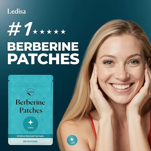 Ledisa Berberine Patches | Berberine Patch with L-Glutamine, Garcinia Cambogia, Resveratrol for Women & Men | 30 Days Supply thumbnail 2