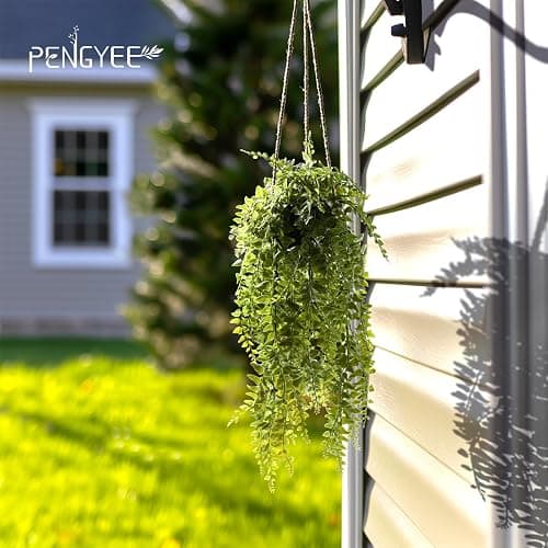 PENGYEE 3 Packs Fake Hanging Plants with Black Pots, 20" Artificial Hanging Plants for Wall Decor, Fake Fern Plants Mandala Vine for Home Bathroom Bedroom Kitchen Office Room Decor thumbnail 2