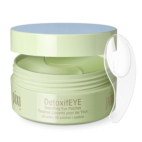 Pixi DetoxifEYE Depuffing Hydrogel Eye Patches with Cucumber, Hyaluronic Acid & Caffeine for Puffy Eyes and Dark Circles | Treats Tired Eyes, Puffiness and Eyebags | Hydrate Eye Area, 60 Patches - Image 1