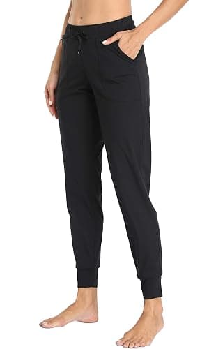 Oalka Women's Joggers High Waist Yoga Pockets Sweatpants | Stretchy, Comfortable, Lightweight, Sports, Workouts, Running, Gym, Casual, Athletic, Travel Trousers For Women - Image 1