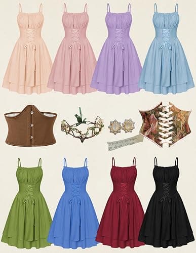 Scarlet Darkness Corset Mini Dress for Women Teens Fairy Chiffon Sundress Graduation Dresses thumbnail 7