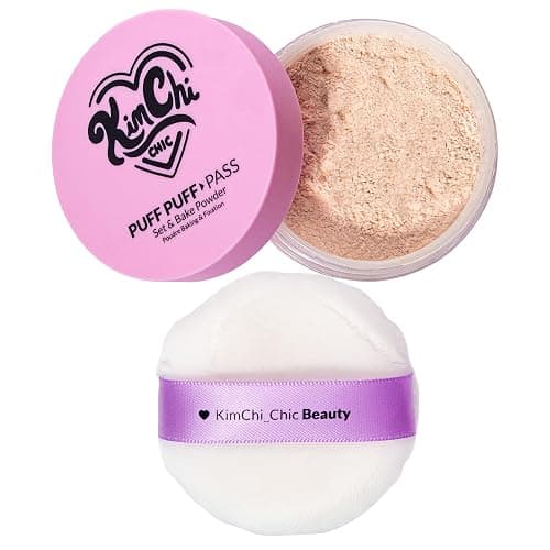 Kimchi Chic Beauty Puff Puff Pass Set and Bake Setting Powder for Makeup, Extra Fluffy Loose Face Powder Poof, Soft Natural Face Makeup for Uneven Skin Tone, 03 Translucent thumbnail 7