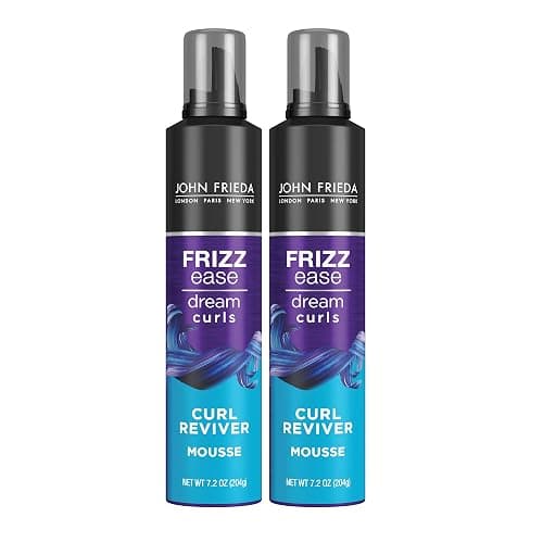 John Frieda Anti Frizz, Frizz Ease Dream Curls Curl Reviver Mousse, Enhances and Moisturizes Natural Curles, Creates a Soft Flexible Hold for Curly or Frizzy Hair, Alcohol-Free, 7.2 Oz, Pack of 2 - Image 1