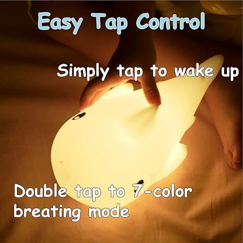 TriPro Shark Silicone Nursery Night Light Beach Room Decor Desk Lamp Bedroom Decorations thumbnail 5
