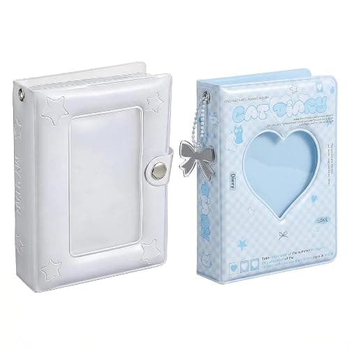 2Pcs Photocard Binder Katseye Photocards Photocard Holder Kpop Photocard Binder Pocket Card Binder Small Photo Album for Travel Ticket Pokemon Card Kpop Card Collection Daily Use - Image 1