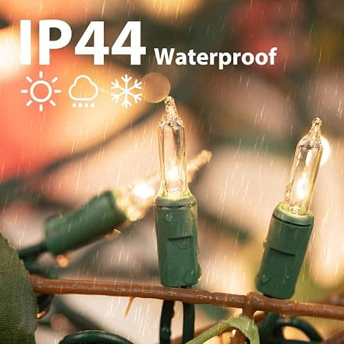Clear Christmas String Lights 100 Count 25 Feet Incandescent Bulb Mini Lights for Indoor Xmas Tree Garland Birthday Wedding Party Festival Decoration, Green Wire thumbnail 3