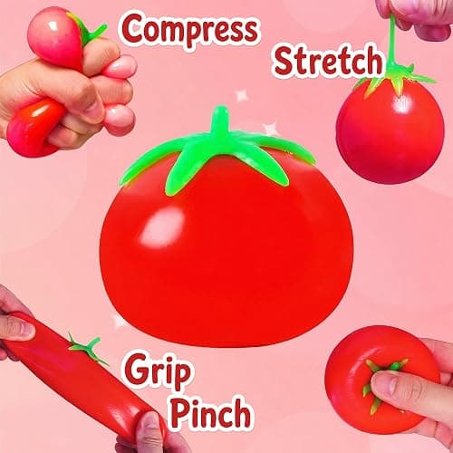 1Pcs Taba Tomato Squishy Ball for Adults, Tomato Squeeze Ball | Soft Tomato Squishy, Slow Rebound TPR Squeeze Ball, Pocket Sized Desktop Decor for Office & Travel thumbnail 3