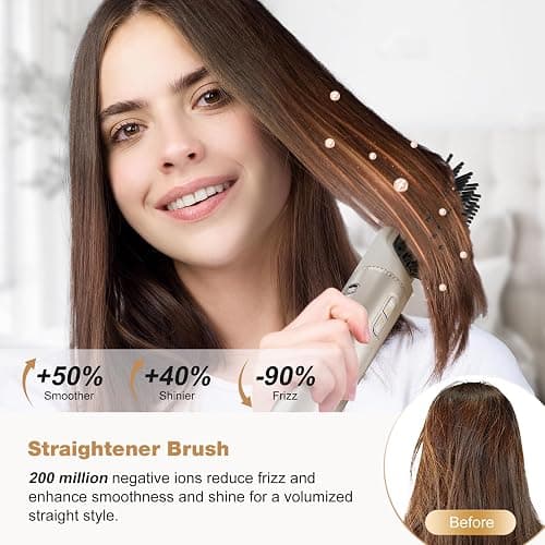 7MAGIC 7-in-1 Hot Air Styler, Hair Styler Dryer Brush with Auto-Wrap Curlers, High-Speed Hair Dryer for Fast Drying, Volumizing & Straightening, Travel Case Included, Champagne Gold thumbnail 7