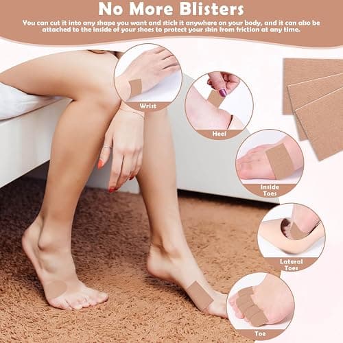Jupwalz 15Ft Moleskin for Feet & 20Sheets Extra Durable Moleskin Tape, Adhesive Cotton Moleskin for Blisters, Mole Skin Tape Roll for Blister Prevention High Heel Comfort Pads (Khaki) thumbnail 4