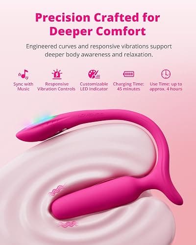LOVENSE Lush Anal Vibrating Butt Plug Sex Toys, App Controlled Vibrator with LED Light, Small Anal Plug Adult Sex Toys & Games for Men Women Couples, Beginners-Friendly, Waterproof, Rose thumbnail 5