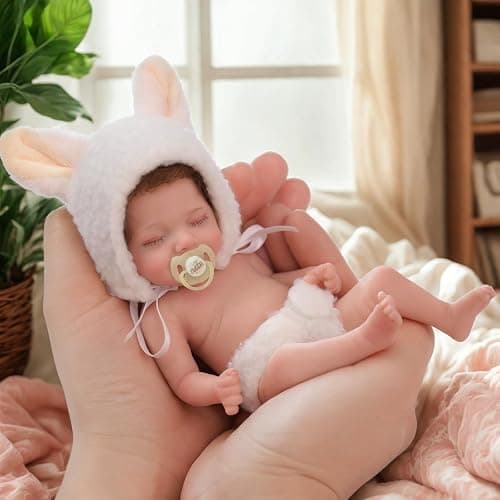 BABESIDE Miniature Reborn Baby Dolls Silicone Full Body - 6-Inch Soft Body Mini Realistic-Newborn Baby Dolls with Real Life Tiny Baby Doll with Gifts Box for Kids 12+ thumbnail 3