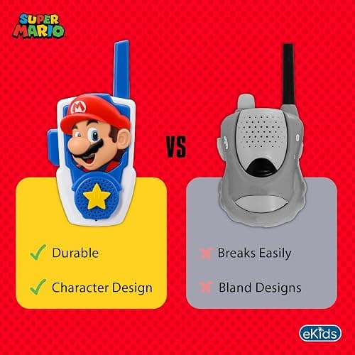 Super Mario Bros Walkie Talkies Kids Toys, Long Range, Two Way Static Free Handheld Radios, Designed for Indoor or Outdoor Games for Kids Aged 3 and Up thumbnail 6