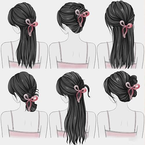 4 Pcs Bow Hair Clips Elegant Hair Claw Butterfly Hair Accessories for Girls Nonslip Butterfly Clips Hair Styling Accessories for Women thumbnail 5