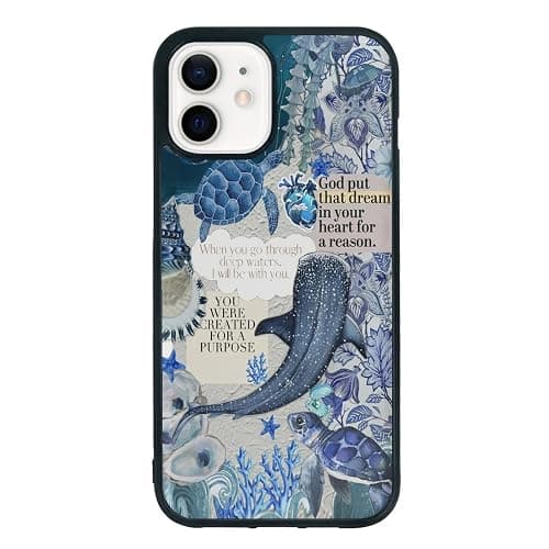 qizjio Whale Shark Phone Case Shockproof Protective Christian Cases for iPhone 12 Mini - Image 1