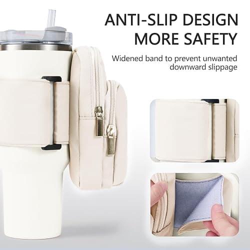 SUITMAT Water Bottle Pouch for Stanley Quencher Series Tumbler, Large Pouch Bag for Stanley Cup Accessories, Cup Backpack with Multiple Pockets for Phone, Cards, Keys (Bag Only) thumbnail 5