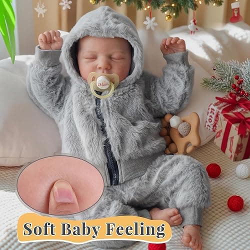 BABESIDE Lifelike Reborn Baby Dolls Boys - 17-Inch Real Baby Feeling Realistic-Newborn Baby Doll Full Body Vinyl Real Life Baby Dolls with Toy & Gift Box for Kids Age 3+ thumbnail 3