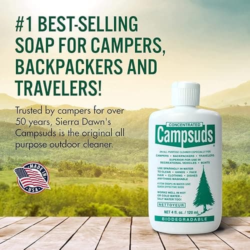 Sierra Dawn Classic Campsuds Biodegradable Camping Soap - The Original Camp Dish Soap, Shampoo, Body Wash - Wilderness Wash for Backpacking & Travel, 4 Fl Oz thumbnail 5