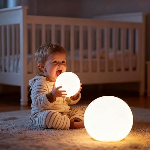 MIUWLXT 6-inch LED Light Ball,RGB Color Changing Night Light with Remote,Water Resistant,USB Rechargeable Mood Lamp for Kids Room,Bedroom,Patio,Party Decor thumbnail 2