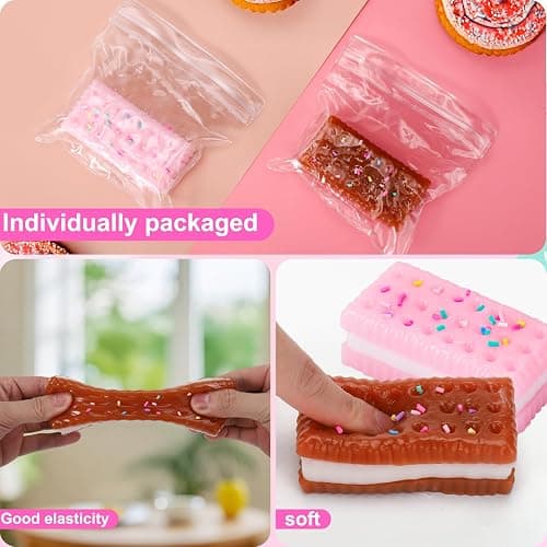 Vodolo 4 PCS Silicone Stress Relief Squishy,Cookie Sticky Taba Squishy Fidget Toys Adults,Ultra-Soft Squeeze Toys,Fun Silicone Enjoy Decompression Toy,Soft and Relaxing Squeezing Toy thumbnail 4
