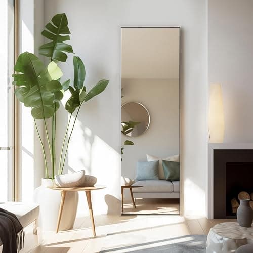 Aidoly Mirror Full Length, Upgraded Body Wall Mirrors with Shatter-Proof Glass, Floor Standing, Hanging or Leaning, Tall Mirror with Stand Aluminum Alloy Frame for Bedroom thumbnail 6