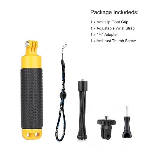 GEPULY Floating Hand Grip for GoPro Mission 1 DJI Action 6 Insta360 AKASO | With Mini Tripod Stand 316 Stainless Steel Handle Mount Waterproof Selfie Stick Accessories Action Camera Underwater Monopod thumbnail 9