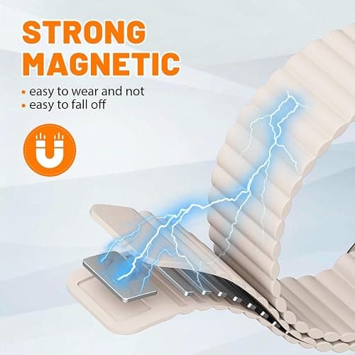 Magnetic Sport Bands for Apple Watch Band 40mm 38mm 41mm 42mm 44mm 45mm 46mm iWatch bands for Women Men,Silicone Loop Strap Wristband for Apple Watch Series 11 10 9 8 7 6 5 4 3 SE 3/2nd Ultra/3/2 49mm thumbnail 2