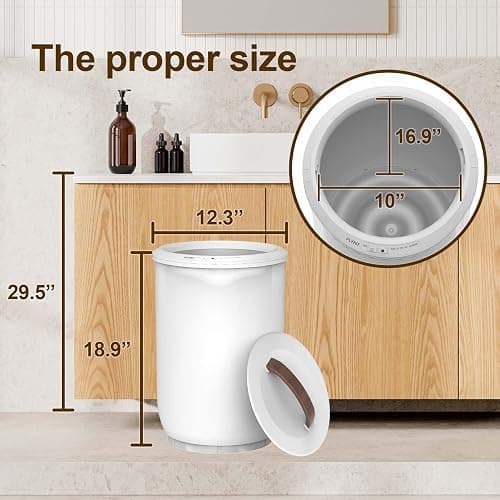 FLYHIT Large Towel Warmer for Bathroom - Heated Towel Warmers Bucket, Wood Handle, Auto Shut Off, Fits Up to Two 40"X70" Oversized Towels, Bathrobes, Blankets, Best Ideal for Mother's Gifts thumbnail 3